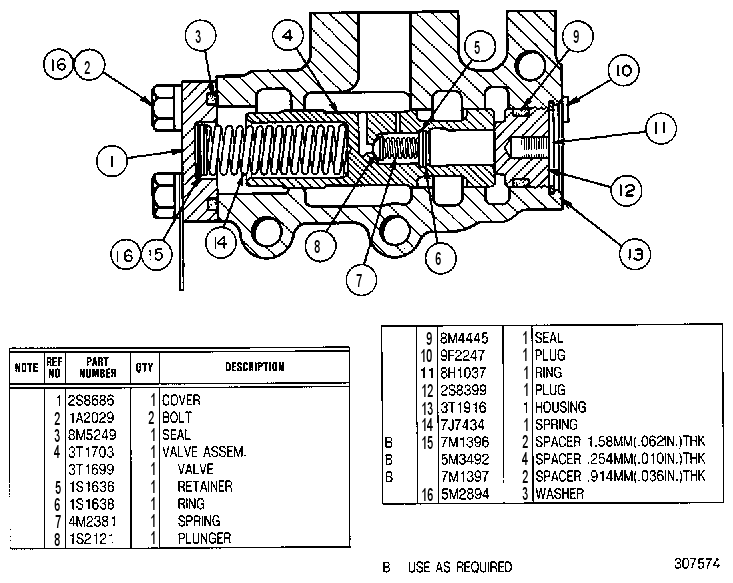 Клапан предохранительный 6T0098 CAT