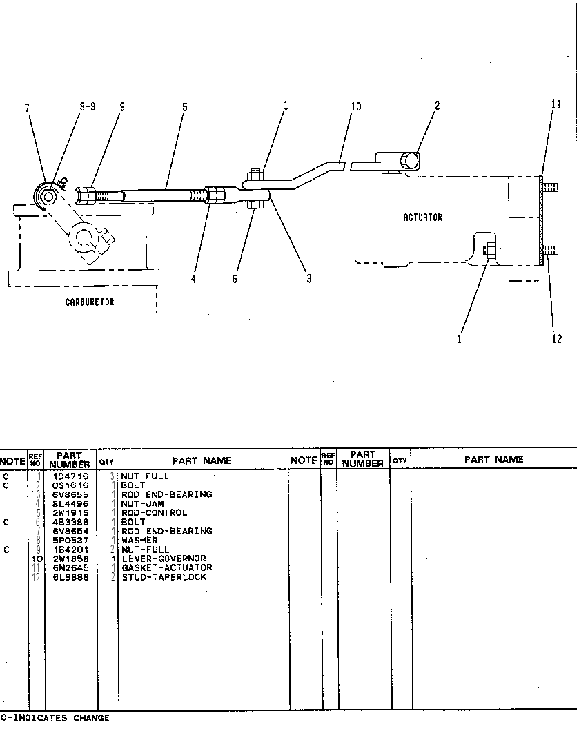 CONTROL GP-CARBURETOR 2W1857 CAT