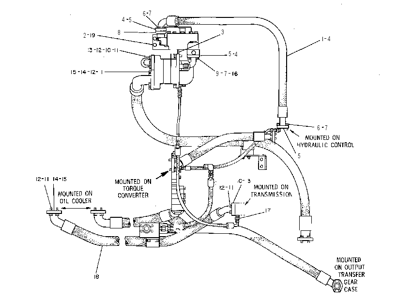 Трубопроводы масла трансмиссии 7V8427 CAT