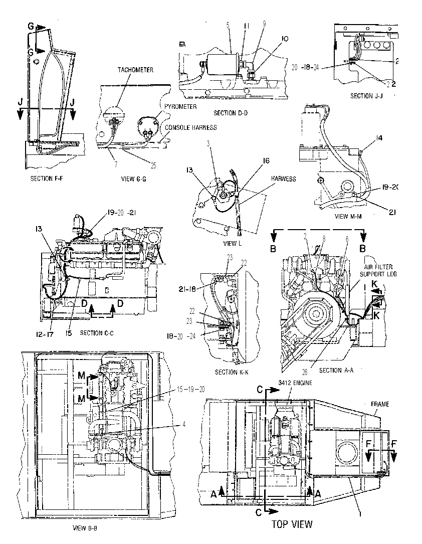 Проводка двигателя 7R9709 CAT