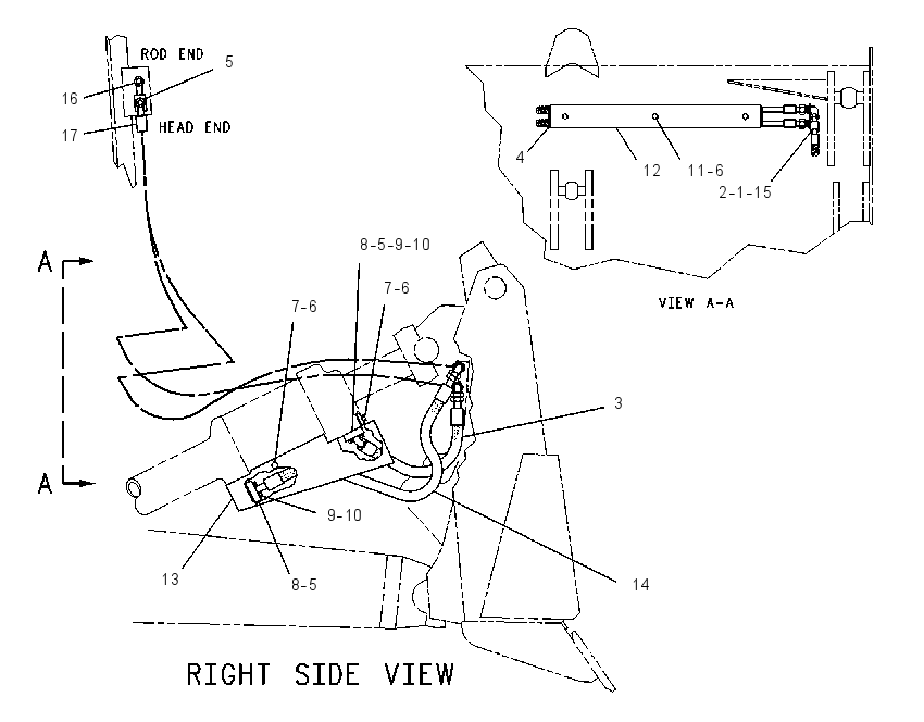 TILT CYLINDER LINES 6Y5705 CAT