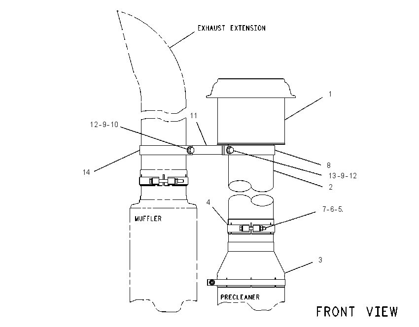 EXTENSION GP-AIR CLEANER 6I0151 CAT
