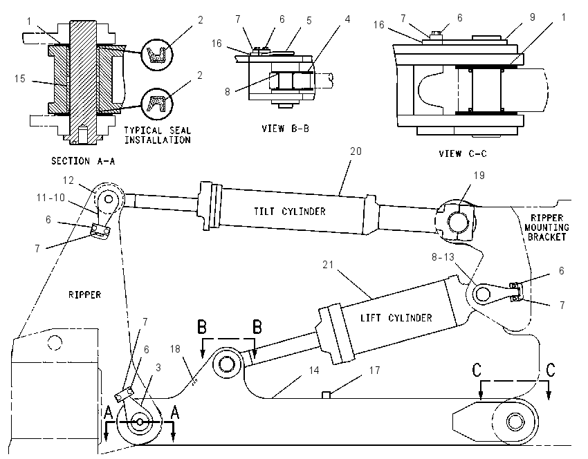 FRAME GP-RIPPER 6I9802 CAT
