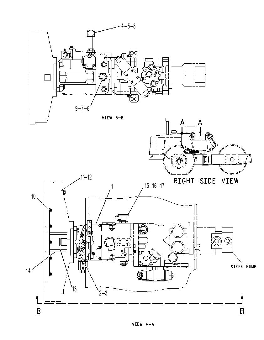 Насос хода с креплением 1196245 CAT