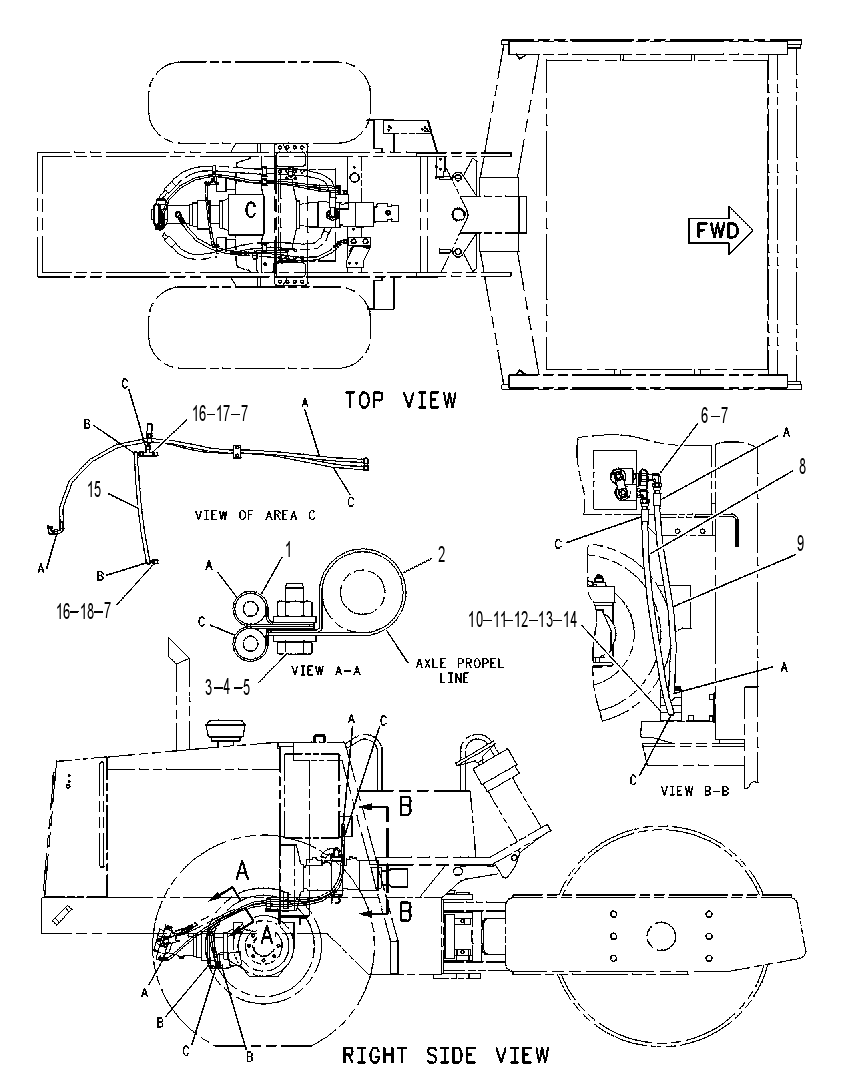 Трубопроводы рабочего тормоза 1196247 CAT