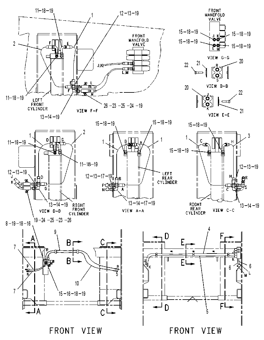 Трубопроводы цилиндра подъёма 1G7905 CAT