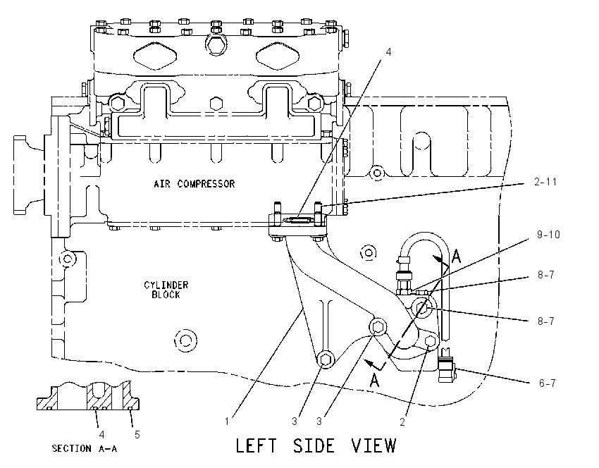 SUPPORT GP-AIR COMPR LINES 1142556 CAT