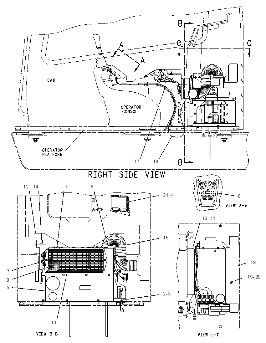 Отопитель кабины с креплением 1187421 CAT