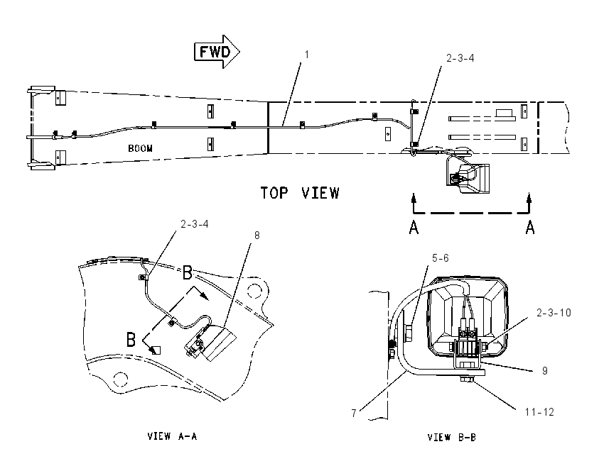Освещение стрелы 1313394 CAT