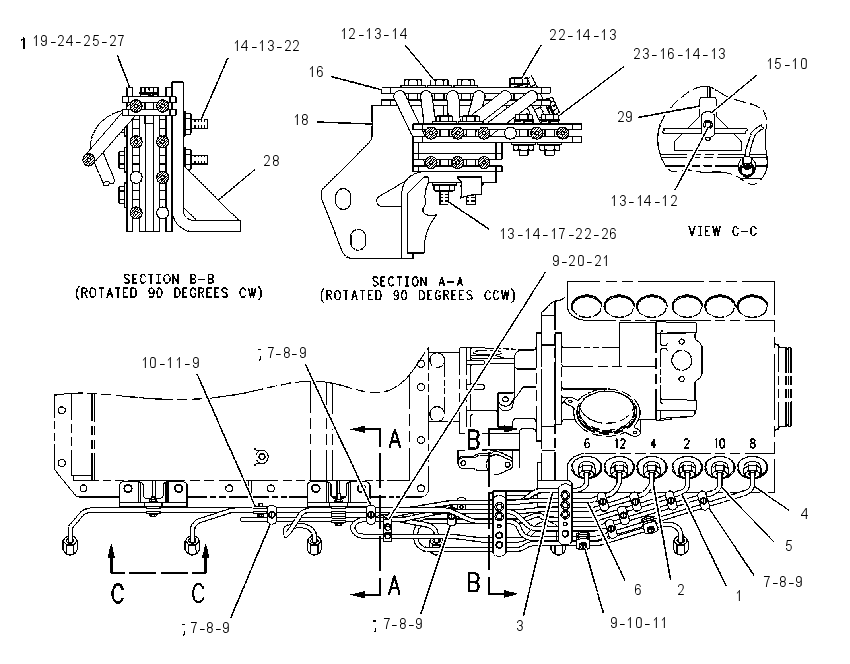 Трубопроводы впрыска топлива 4P9632 CAT