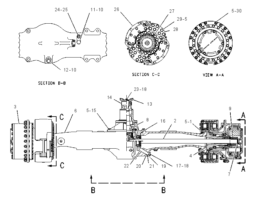 AXLE GP-CENTER 1234853 CAT