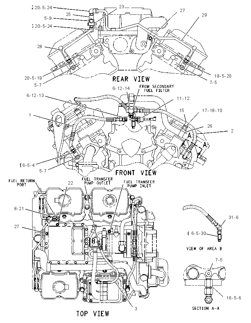 Трубопроводы топливного фильтра 1278945 CAT