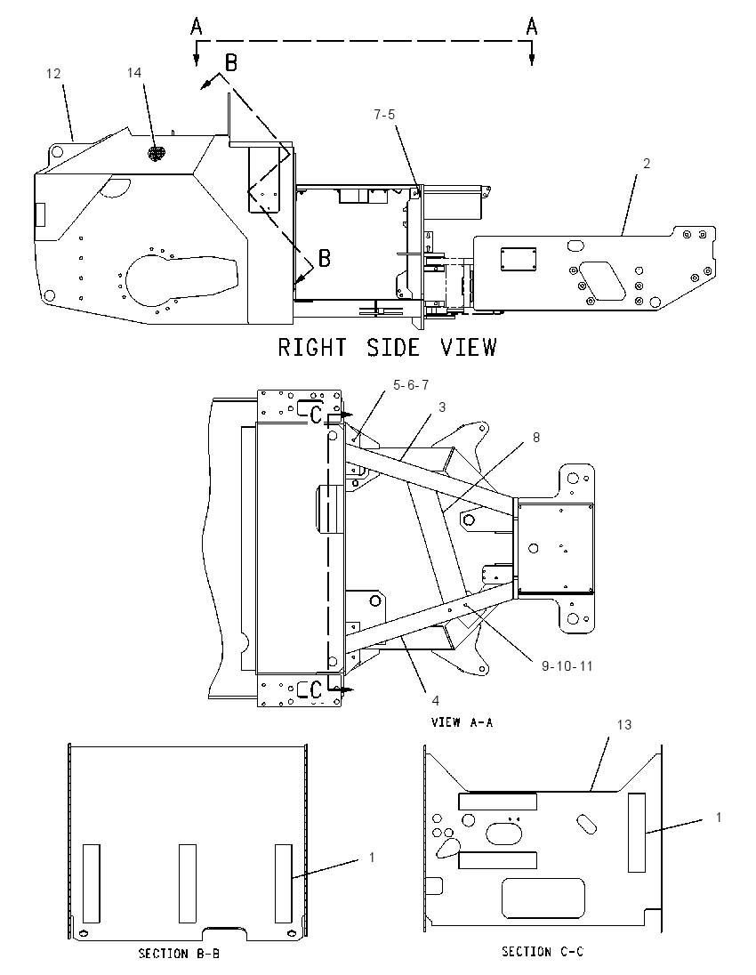 FRAME GP-MAIN 1263399 CAT
