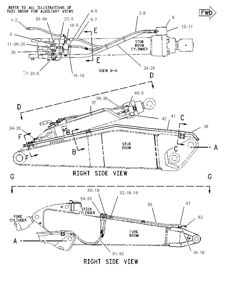 Трубопроводы стрелы 1159809 CAT