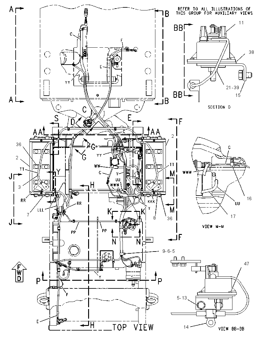 Проводка задняя 1125984 CAT