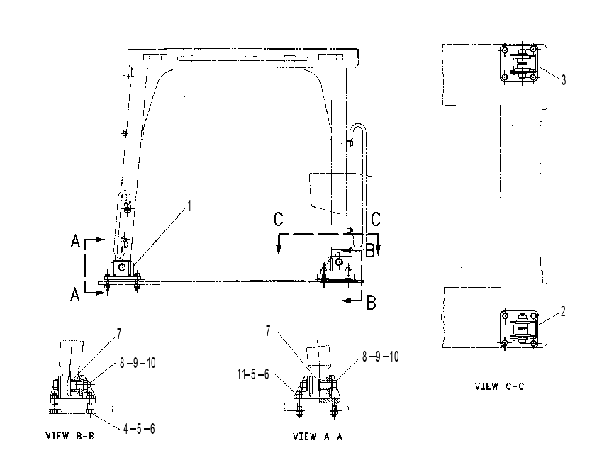 Крепление ROPS 1257818 CAT