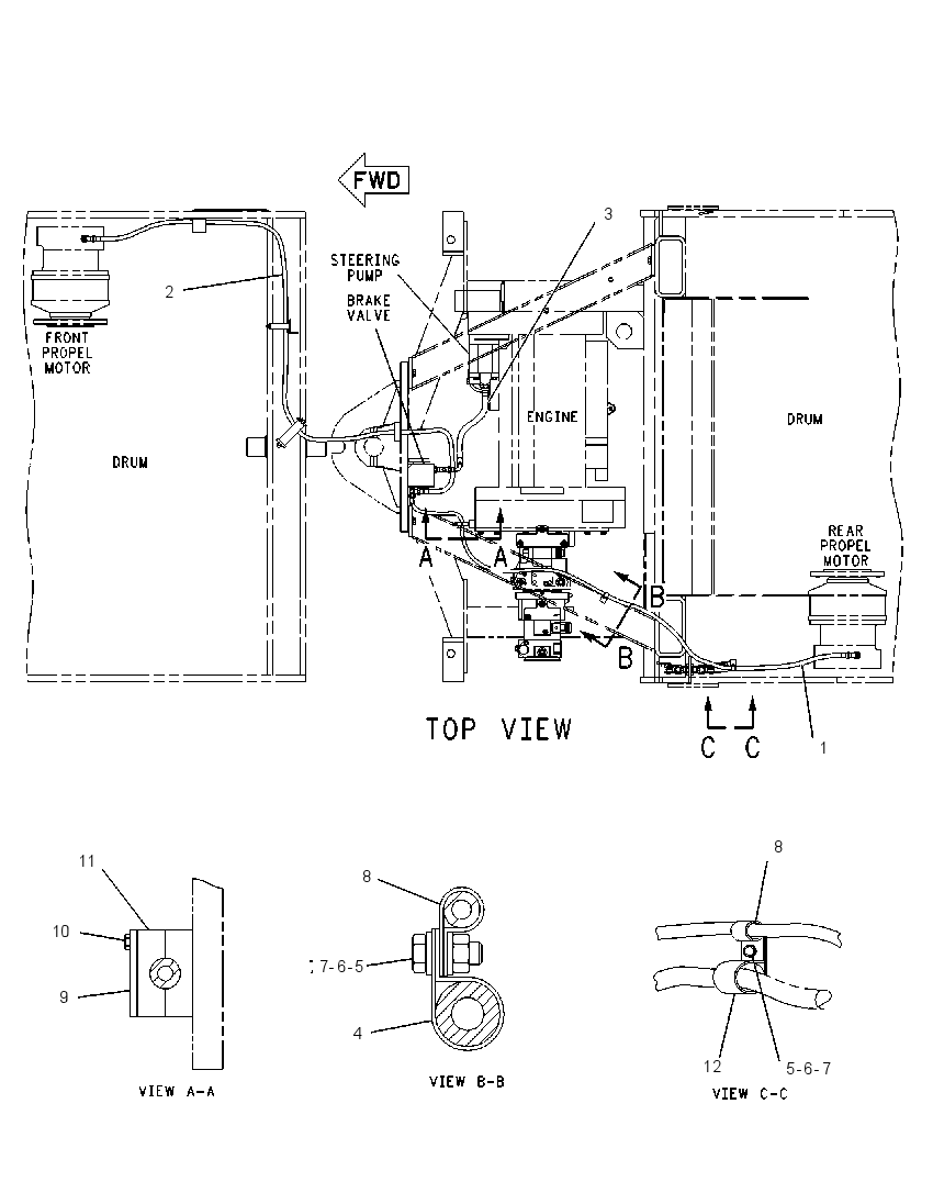 LINES GP-BRAKE & SHIFT 1041775 CAT