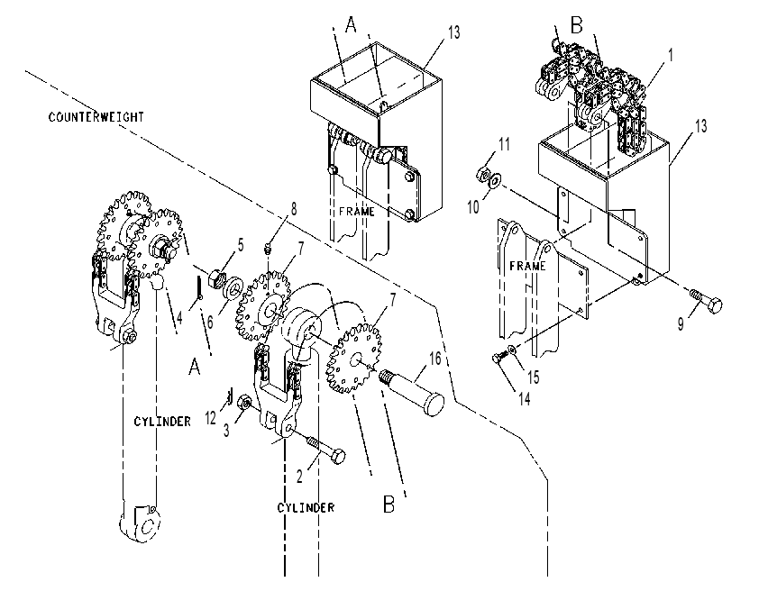 CHAIN GP-COUNTERWEIGHT LIFTING 1297515 CAT
