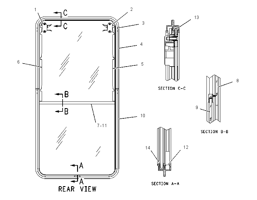 WINDOW GP-REAR 1328480 CAT
