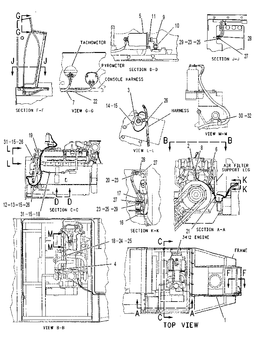 Проводка двигателя 6R4015 CAT
