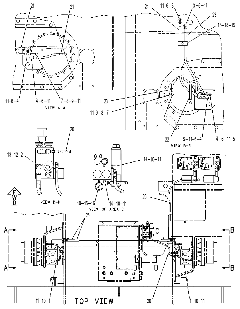 LINES GP-BRAKE & SHIFT 1070482 CAT