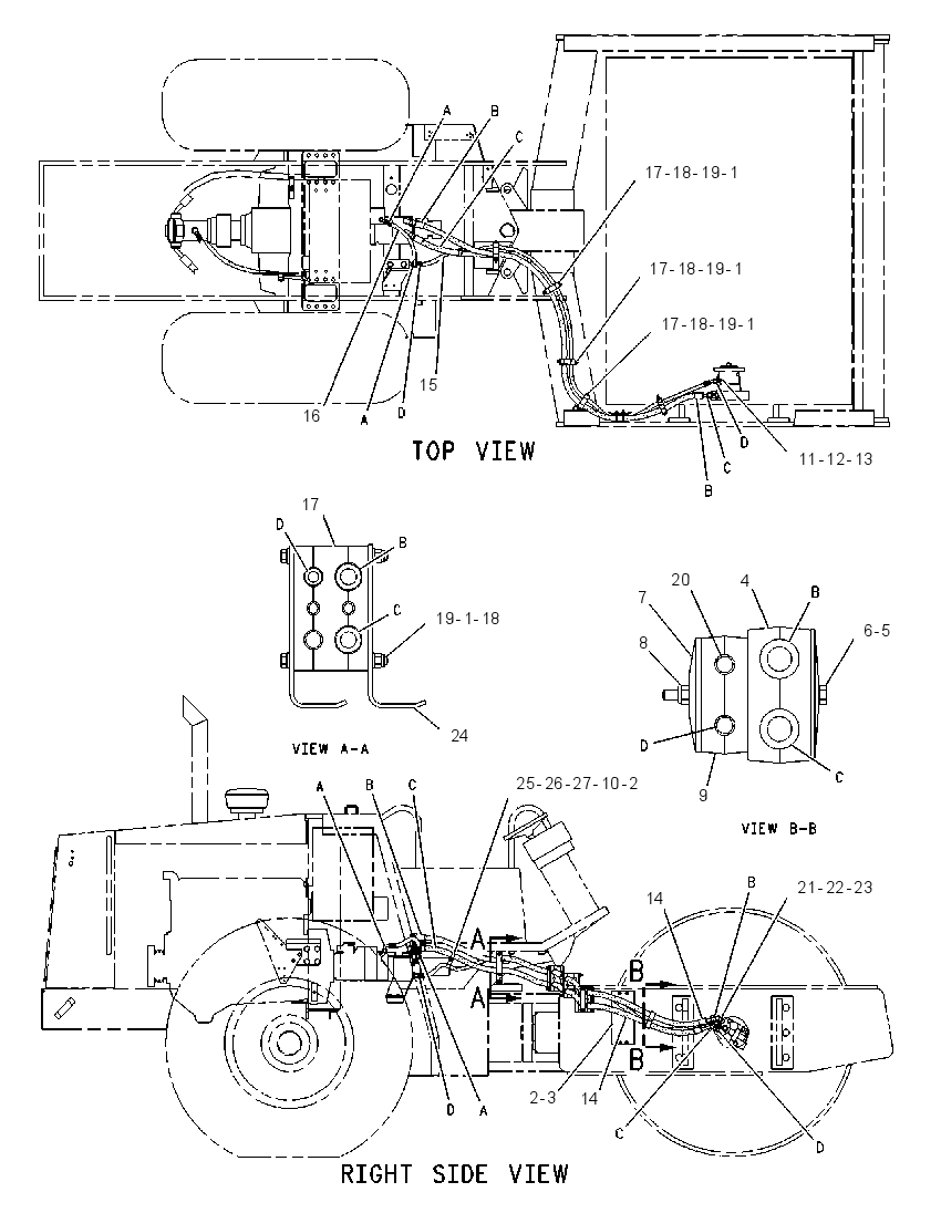 Трубопроводы вибровозбудителя 1196523 CAT