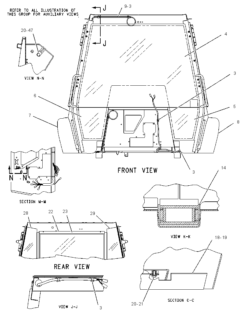 Кабина закрытая с ROPS 1043447 CAT