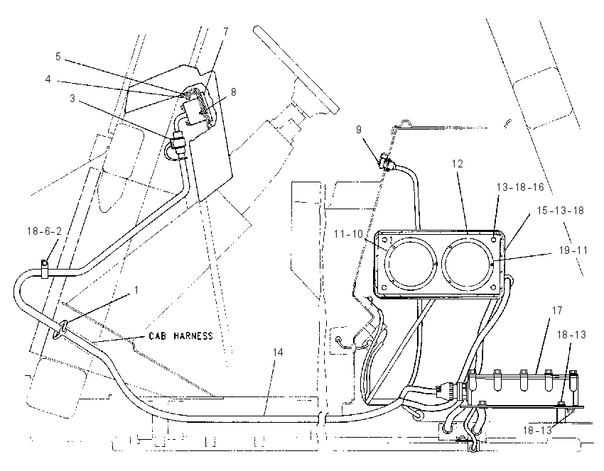 Проводка кабины 2A7103 CAT
