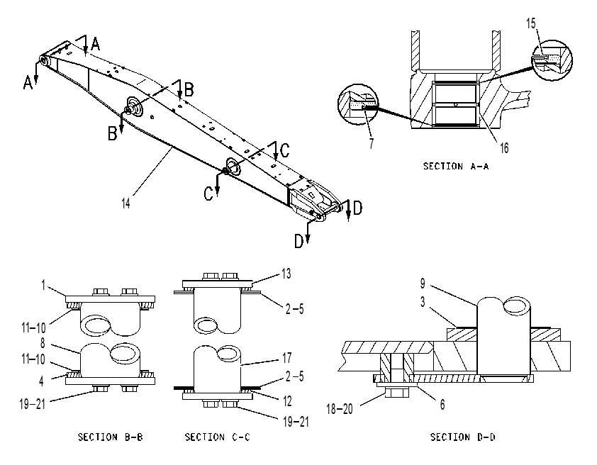 BOOM GP-MATERIAL HANDLING 1214192 CAT