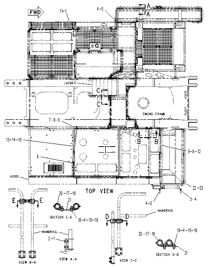 FASTENER GP-HANDRAIL 1077990 CAT
