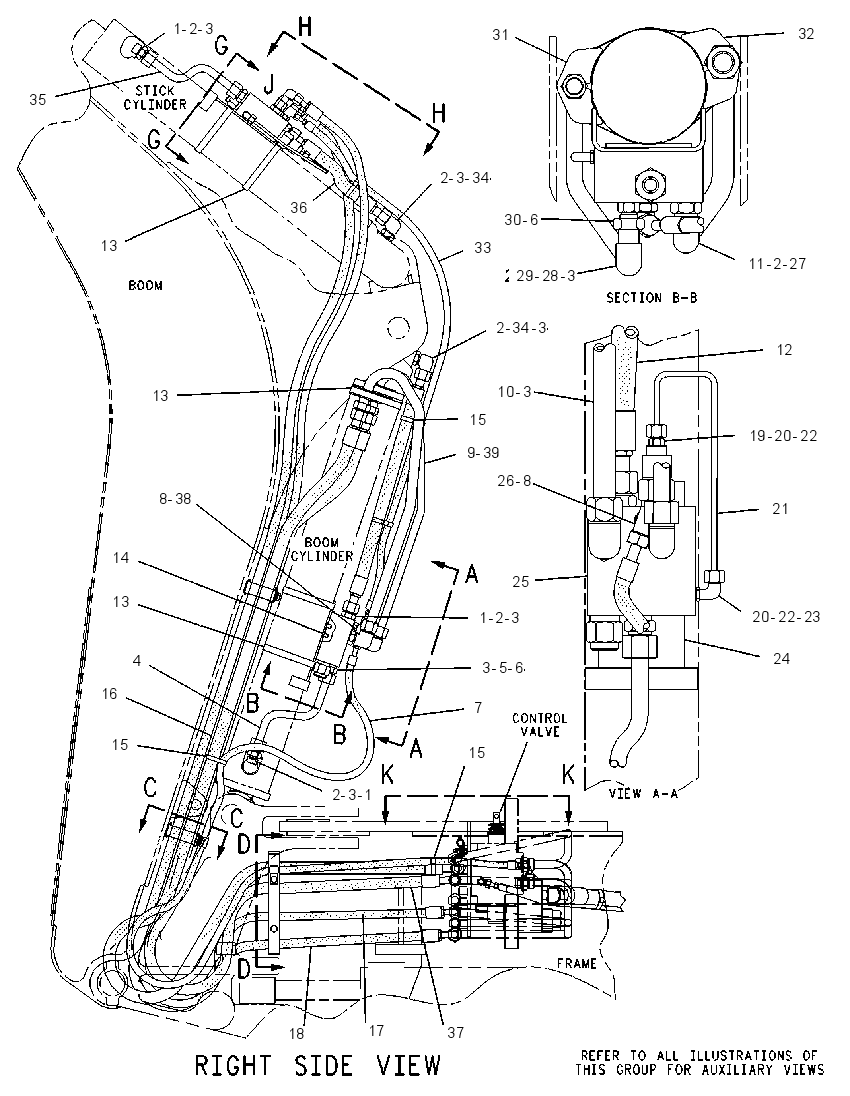 Трубопроводы стрелы 1198446 CAT