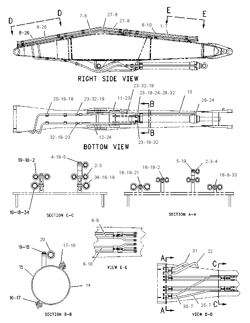 Трубопроводы стрелы 1419537 CAT