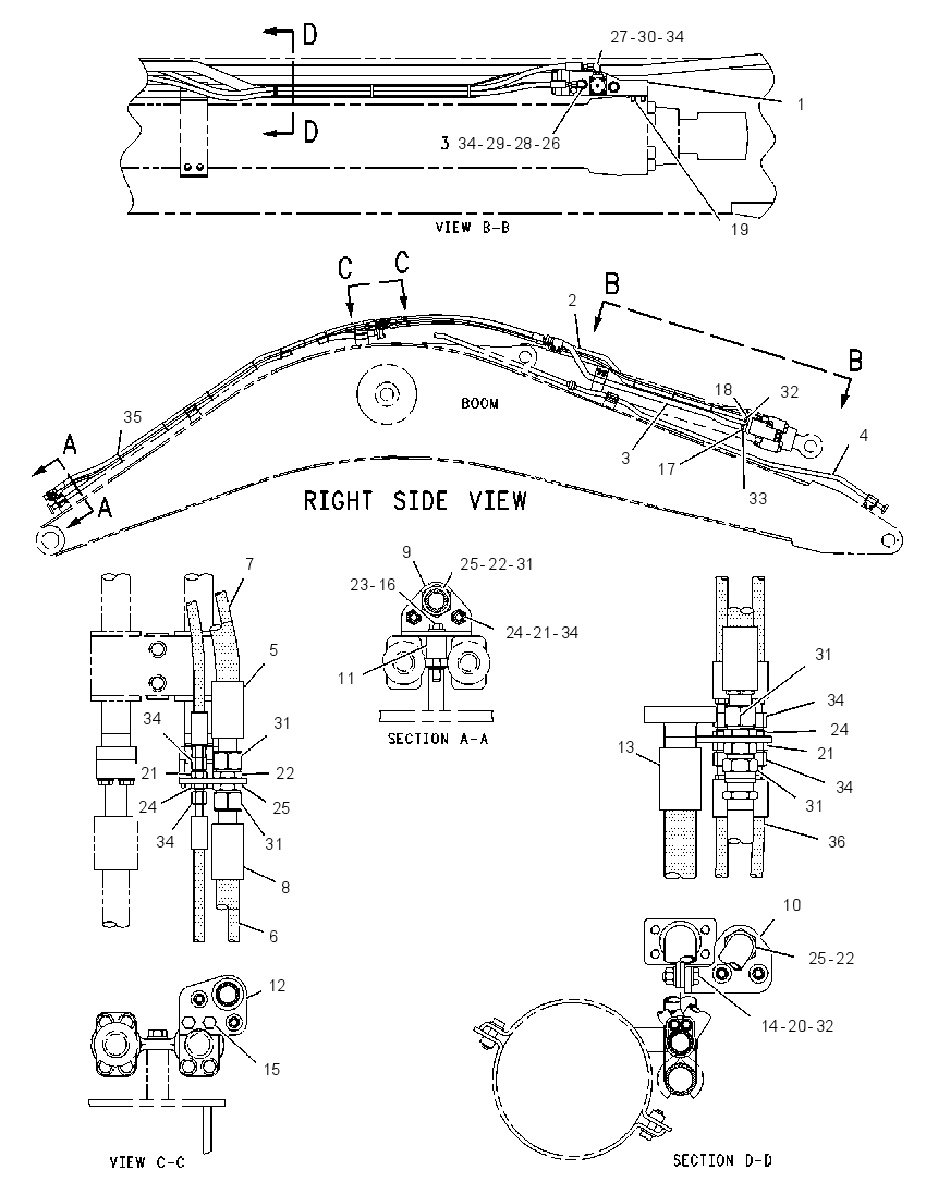 Трубопроводы стрелы 1392316 CAT