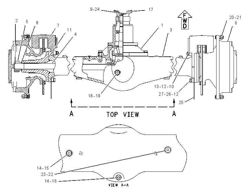 AXLE GP-CENTER 1180564 CAT