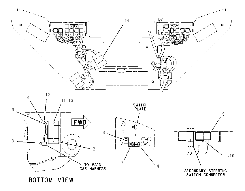 SWITCH GP-SECONDARY STEERING 1432477 CAT