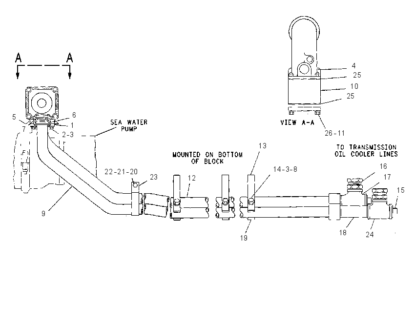 LINES GP-AUXILIARY SEA WATER 7W3549 CAT