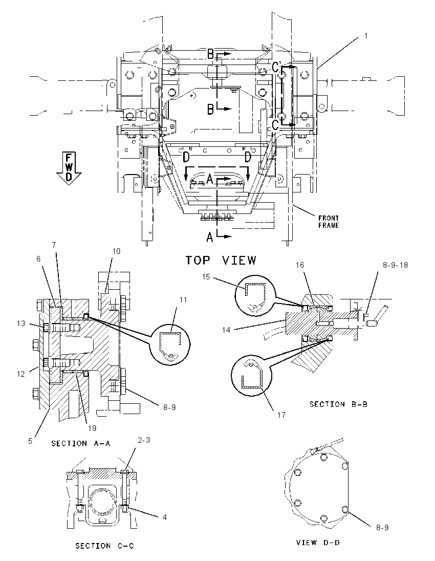 SUPPORT GP-FRONT AXLE 9U0616 CAT