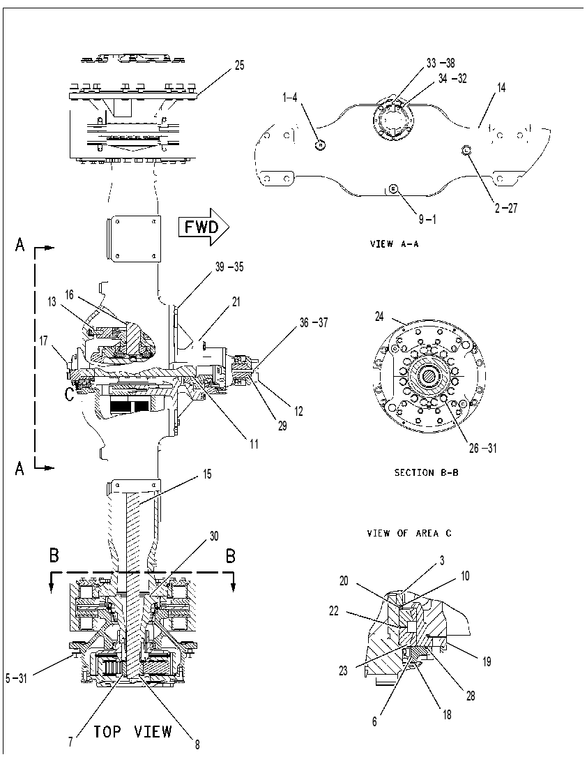 AXLE GP-CENTER 1385900 CAT