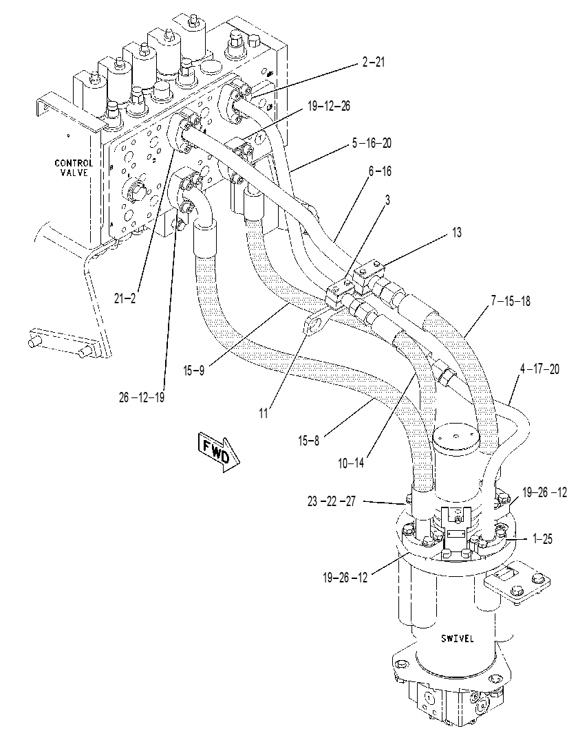 LINES GP-IMPLEMENT & TRAVEL 1428275 CAT