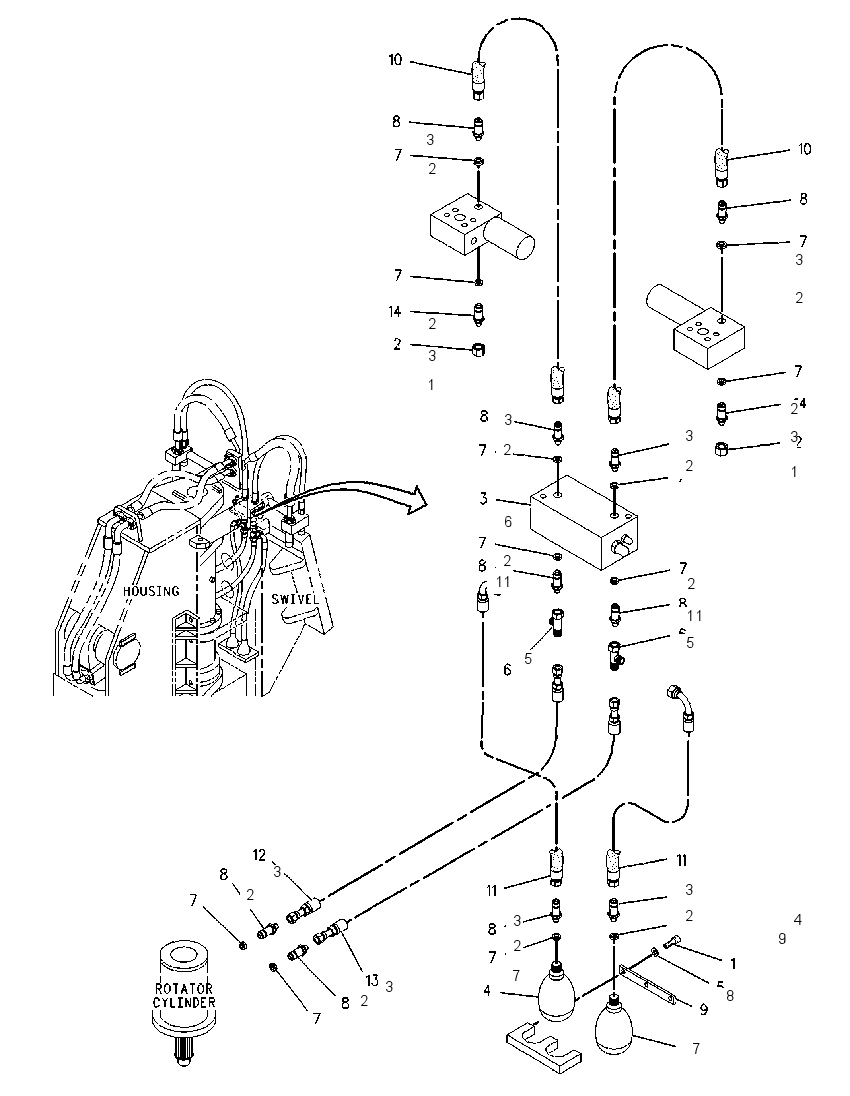 LINES GP-ROTATOR CYLINDER 1441034 CAT