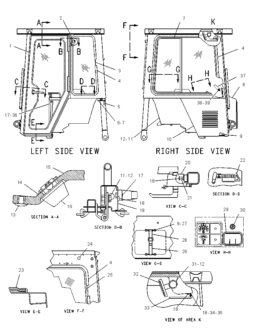 Кабина закрытая с ROPS 1044807 CAT