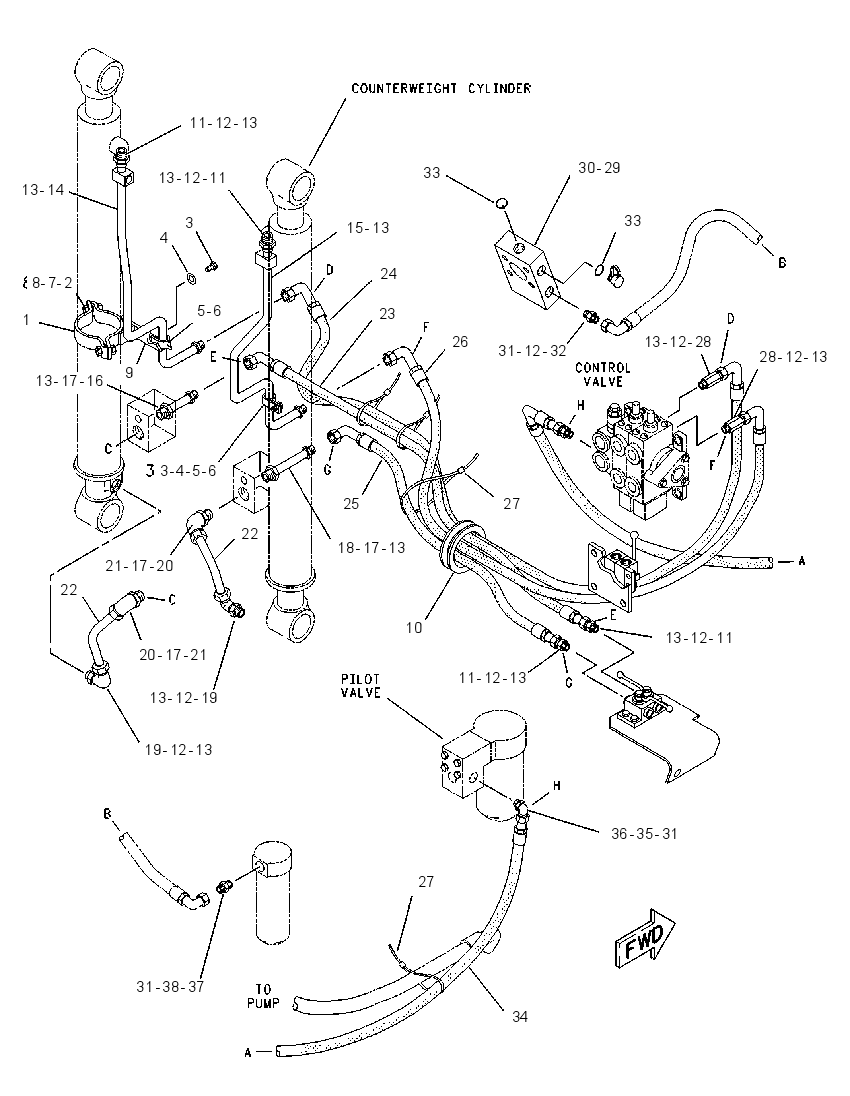 LINES GP-REAR ATTACHMENT 4I0962 CAT