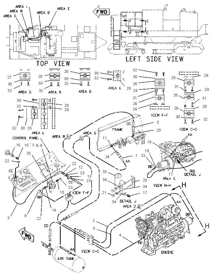 LINES GP-AIR TANK 0870452 CAT