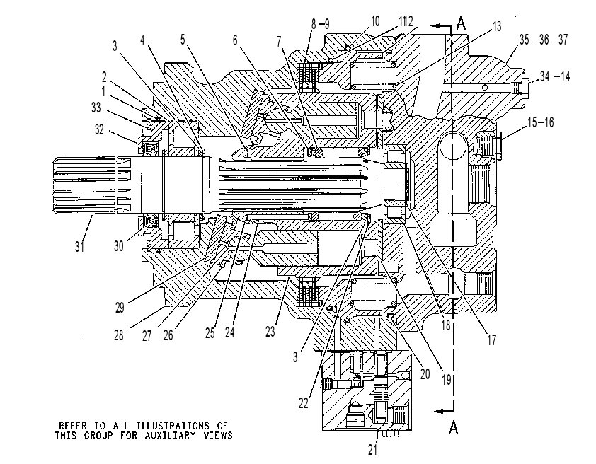 Мотор поворота 1119990 CAT