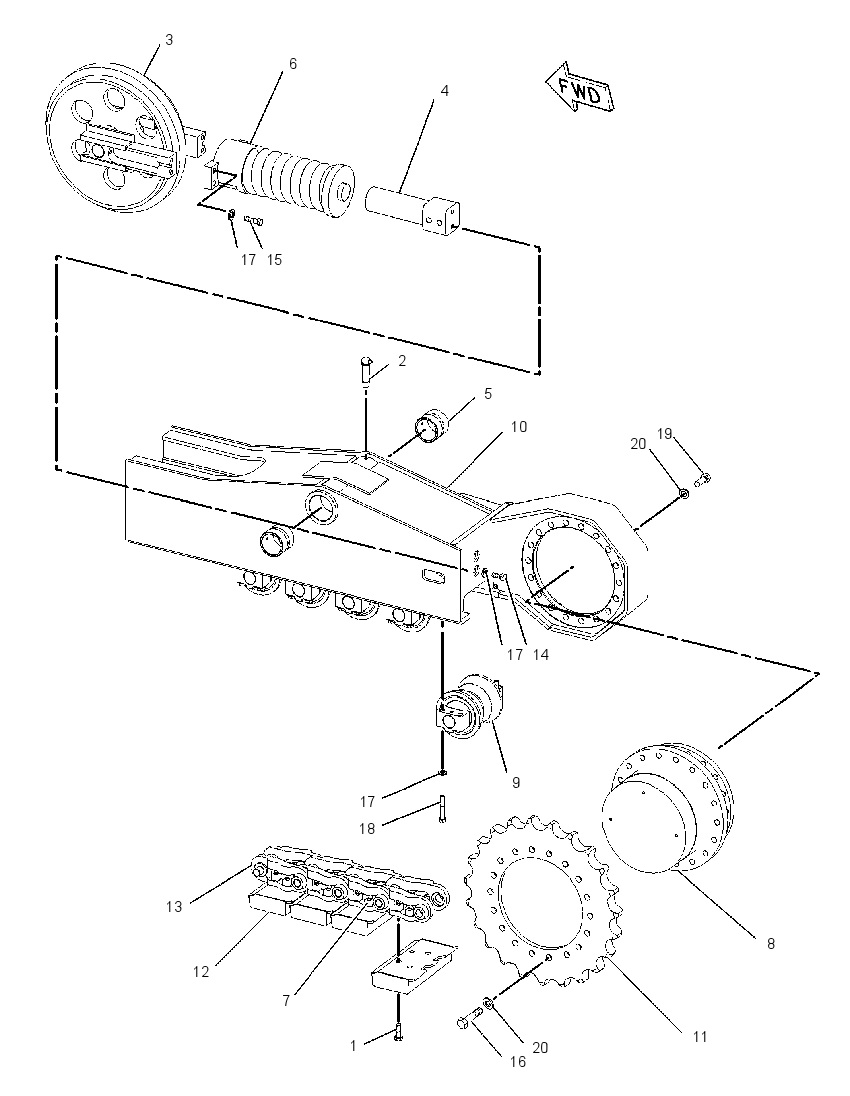 FRAME GP-FDR & TRACK ROLLER 1318367 CAT