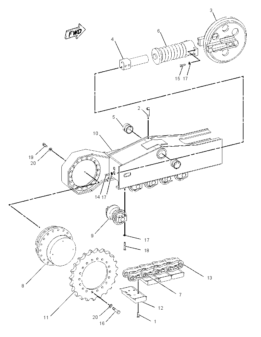 FRAME GP-FDR & TRACK ROLLER 1318369 CAT