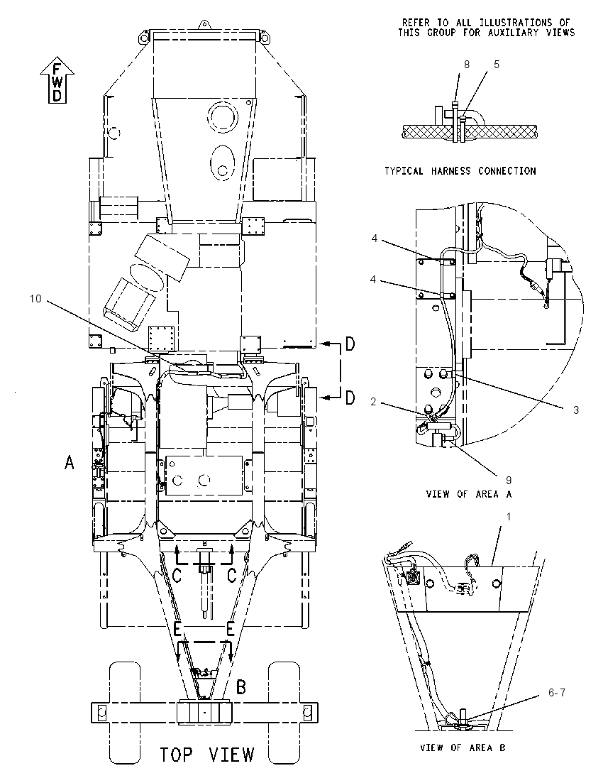Проводка задняя 1195768 CAT