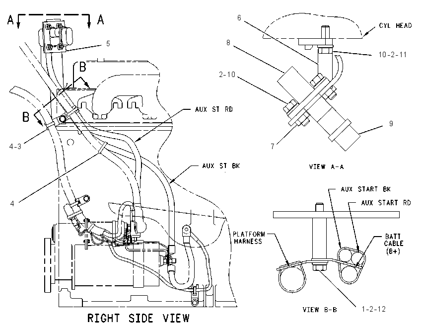 WIRING GP-AUX START RECEPTACLE 1449456 CAT
