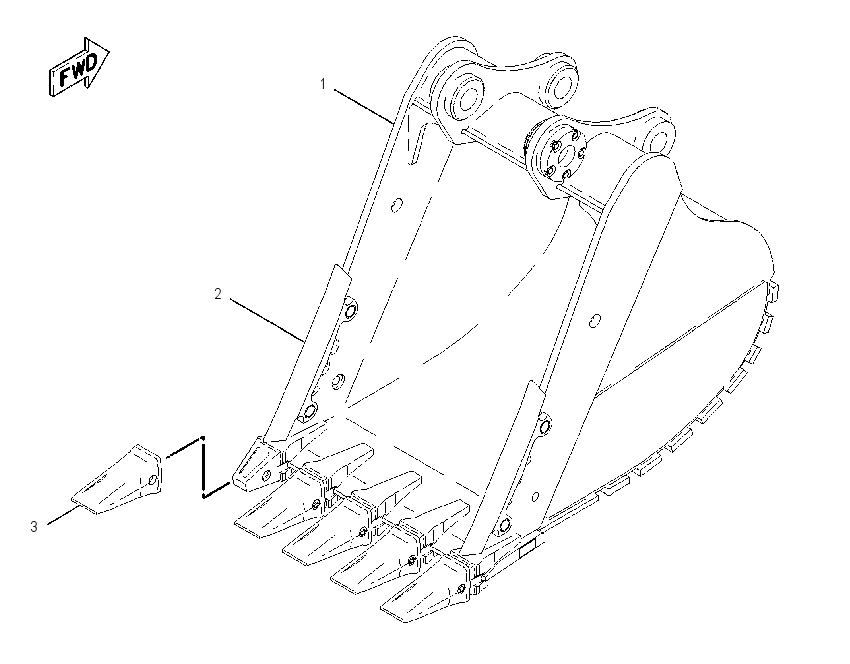 BUCKET AR-HEAVY DUTY ROCK 1552781 CAT
