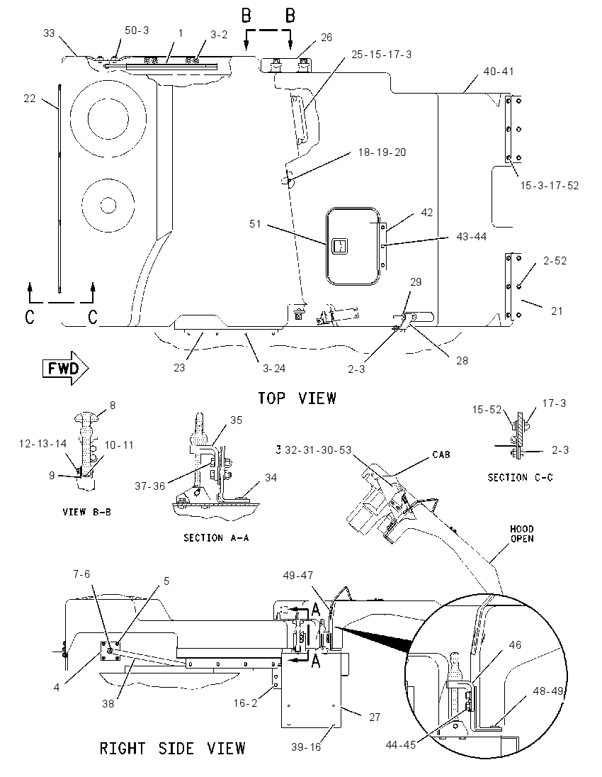 HOOD GP-TRUCK 1313754 CAT